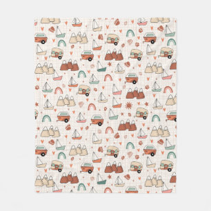 Couverture Polaire Camping sur le lac - beige clair