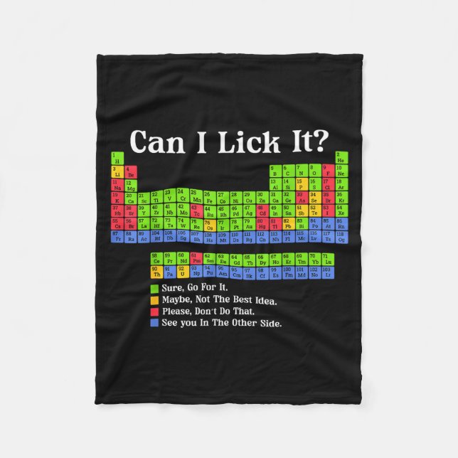 Couverture Polaire Can I Lick It Periodic Table Chart Science Teacher (Devant)