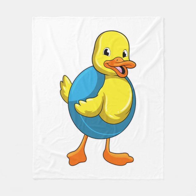 Couverture Polaire Canard à nager avec anneau de nage (Devant)