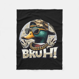 Couverture Polaire Canard colvert bruh humour de chasse drôle
