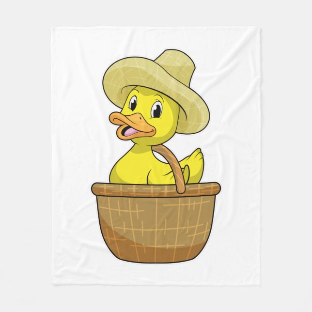 Couverture Polaire Canard comme fermier avec panier (Devant)