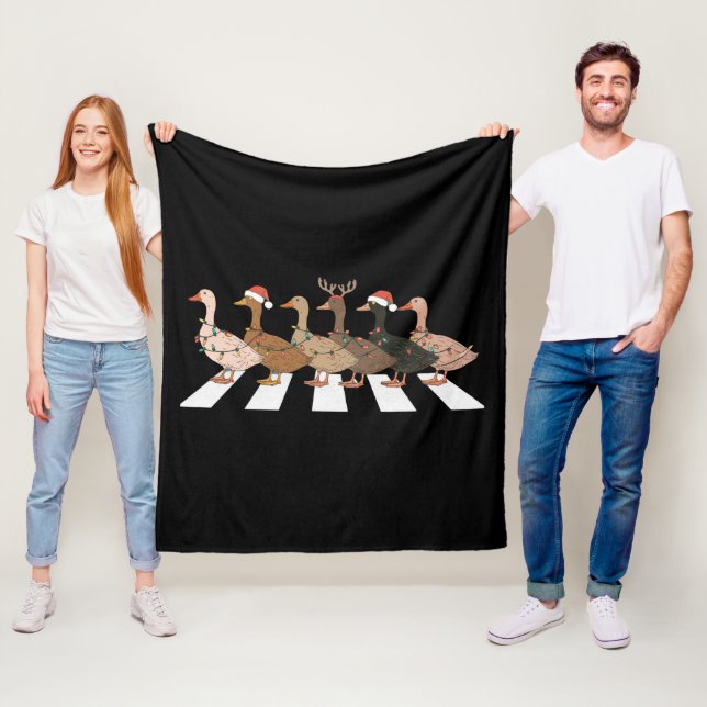 Couverture Polaire Canards de Noël Animaux amusants Jours de Noël Amo (En situation)