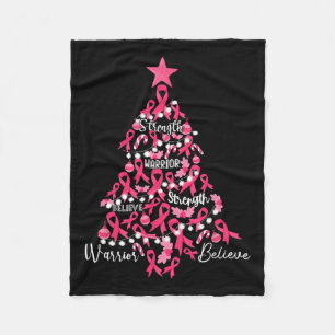 Couverture Polaire Cancer Arbre de Noël Pink Ribbon Sensibilisation à