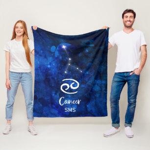 Couverture Polaire Cancer Constellation Zodiaque Galaxie bleue Monogr