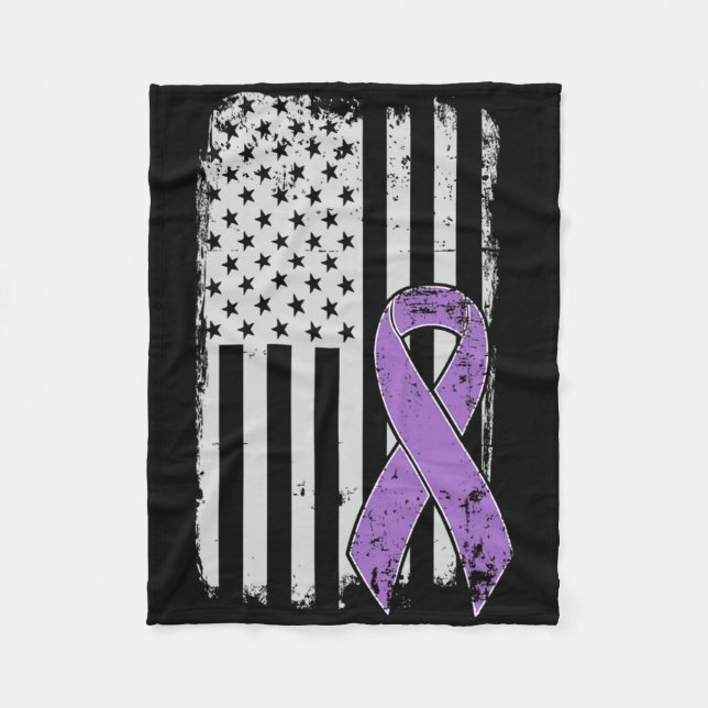 Couverture Polaire Cancer du pancréas Drapeau américain - Sensibilisa (Devant)
