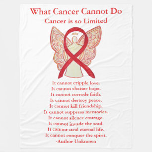 Couverture Polaire Cancer du Sang Rouge Sensibilisation Ruban Blanche