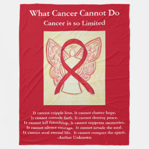 Couverture Polaire Cancer du sang Ruban de sensibilisation rouge Couv
