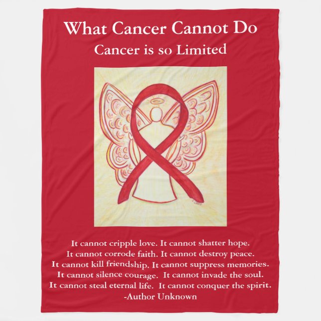 Couverture Polaire Cancer du sang Ruban de sensibilisation rouge Couv (Devant)