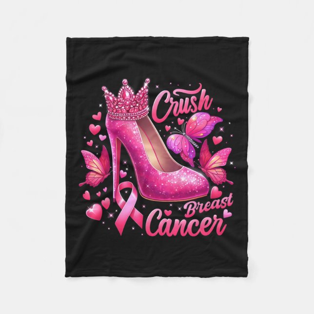 Couverture Polaire Cancer Du Sein Combattre Comme Une Reine Noir Afro (Devant)