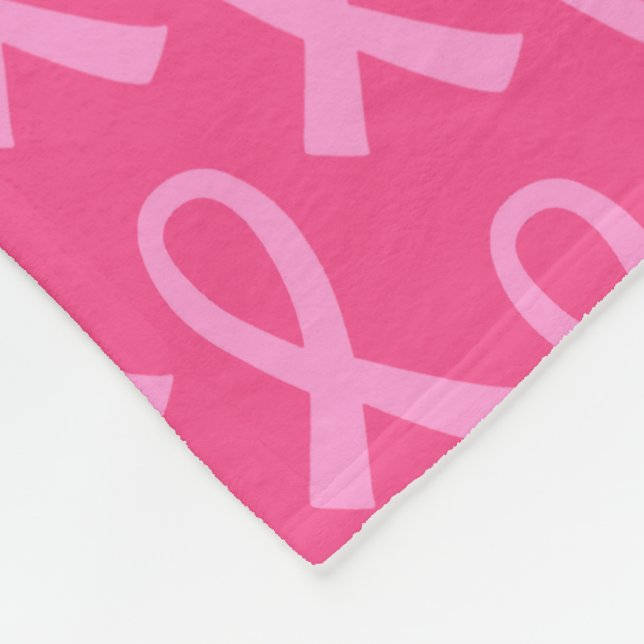 Couverture Polaire Cancer du sein Motif de ruban rose (Coin)