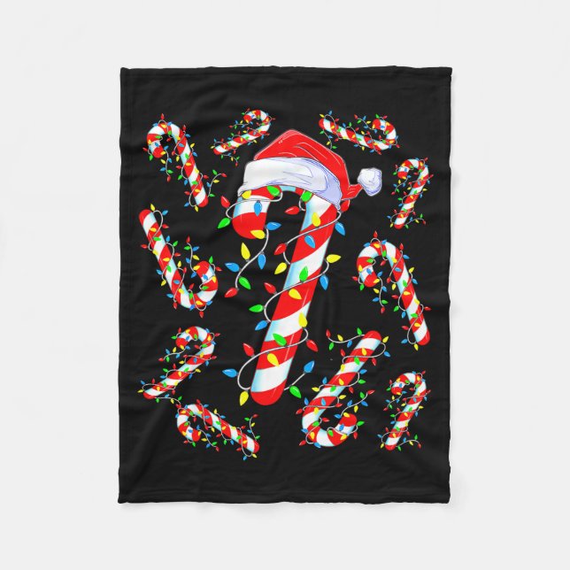 Couverture Polaire Candy Cane Crew Red And White Santa Funny Christma (Devant)