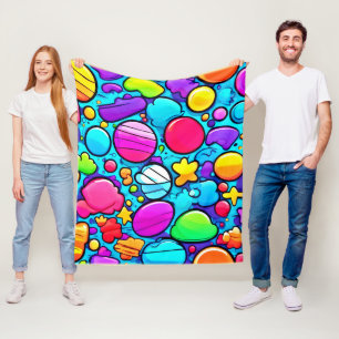 Couverture Polaire Candyland abstrait vibrant