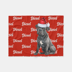 Couverture Polaire Cane Corso Chien avec nom Motif Noël