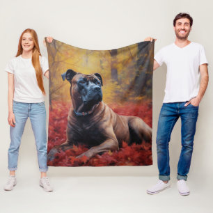 Couverture Polaire Cane Corso en automne Feuilles automne Inspire