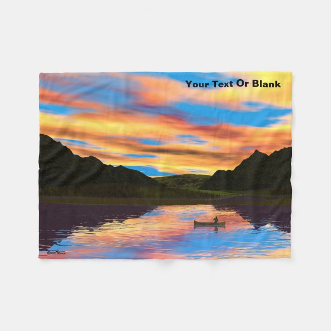 Couverture Polaire Canot Sur Sunset Lake Jeter Blanket (Devant (Horizontal))