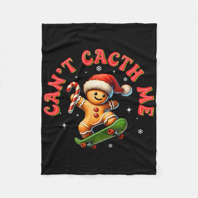 Couverture Polaire Can't Catch Me Groovy Christmas Gingerbread Man Bo (Devant)