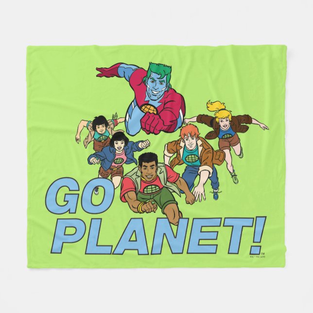 Couverture Polaire Capitaine Planète et les Planètes - Allez Planète  (Devant (Horizontal))