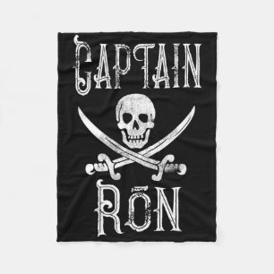 Couverture Polaire Capitaine Ron Personnalisé Pirate Bateau Vintage