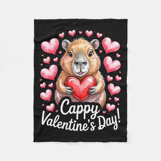 Couverture Polaire Cappy Valentine’s Day Cute Capybara Heart Design P (Devant)