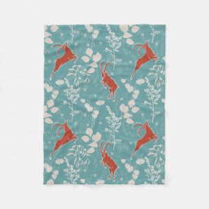 Couverture Polaire Capricorne Turquoise rétro Zodiac animal festif