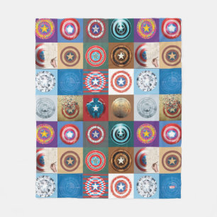 Couverture Polaire Captain America 75e anniversaire Patchwork Bouclie