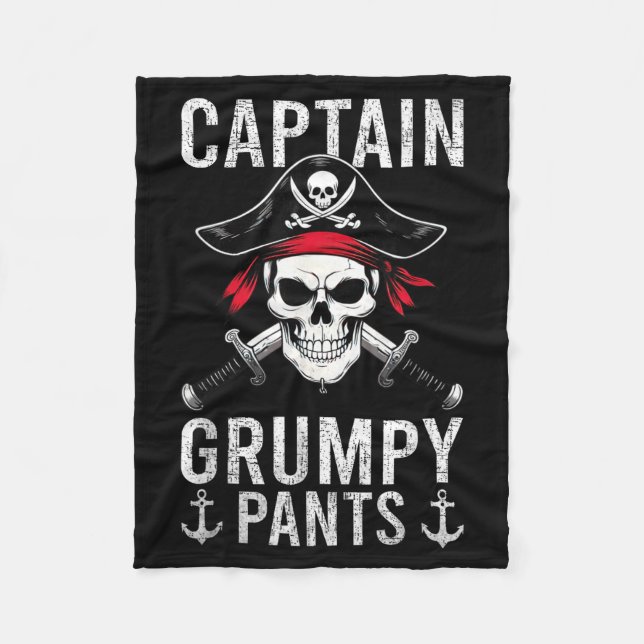 Couverture Polaire Captain Mpy Pants Rate Humor Skull Graphic  (Devant)