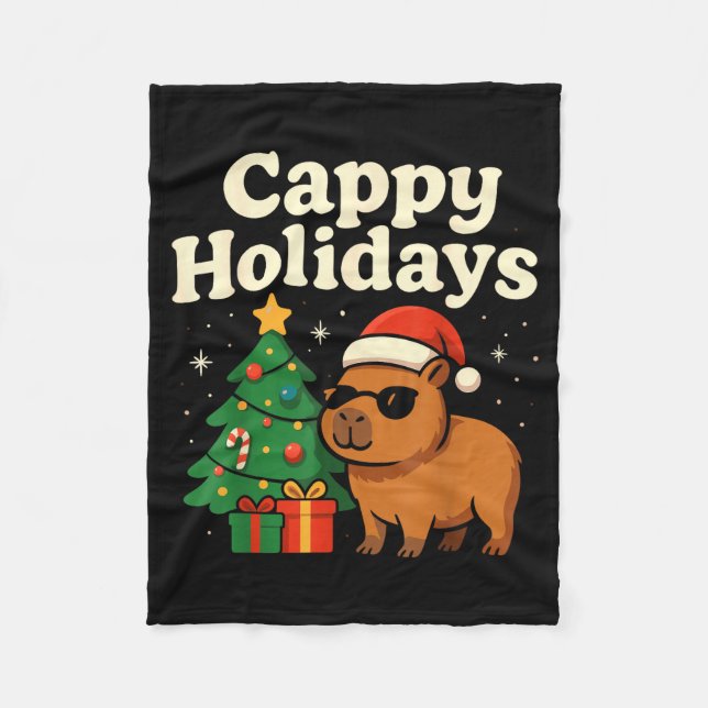 Couverture Polaire Capybara Christmas Shirt, Funny Capy Holidays  (Devant)