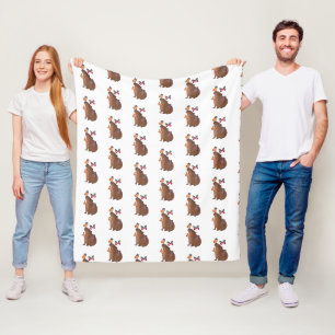 Couverture Polaire Capybara drôle avec papillon – joli animal rongeur