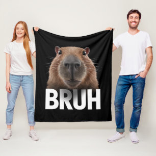 Couverture Polaire Capybara Drôle Bruh 