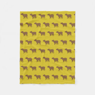 Couverture Polaire capybara jaune