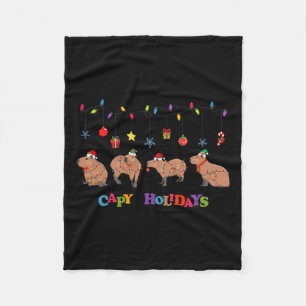 Couverture Polaire Capybara Joyeux Noël Capybaras Lover Casquette amu