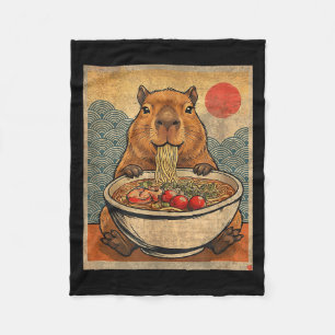 Couverture Polaire Capybara Ramen japonais drôle graphique Kawaii Ani