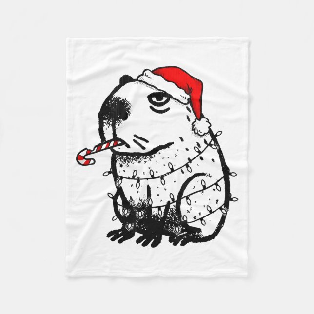 Couverture Polaire Capybara Smoking Christmas Ugly Cigarette Gen Z  (Devant)