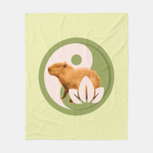 Couverture Polaire Capybara Zen Yin Yang Nature Paisible
