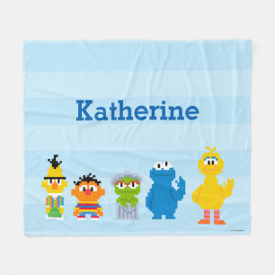 Couverture Polaire Caractères Pixel Sesame Street   Ajouter Votre Nom