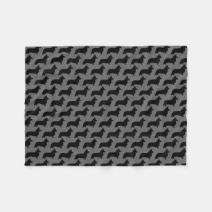 Couverture Polaire Cardigan Welsh Corgi Chien Silhouettes Motif