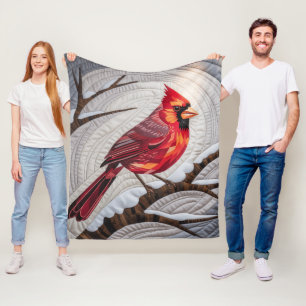 Couverture Polaire Cardinal Bird Fleece Blanket - Cardinal Rouge sur