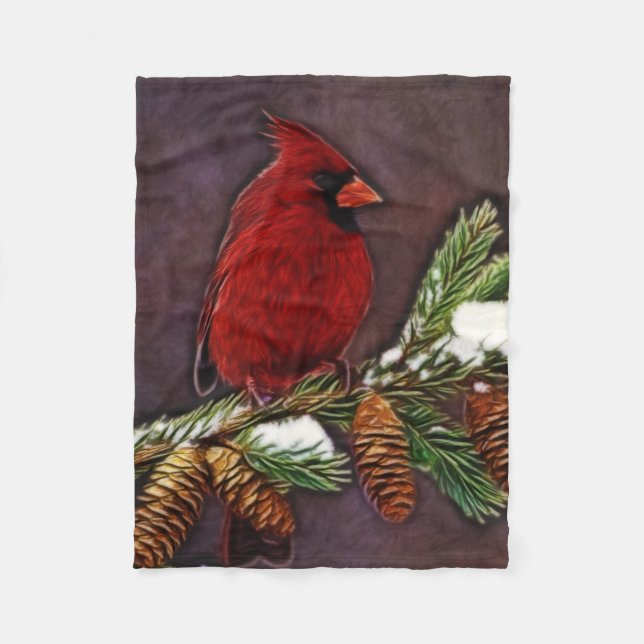Couverture Polaire Cardinal et Pinecones (Devant)