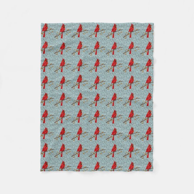 Couverture Polaire Cardinal Rouge, l'oiseau de Noël (Devant)