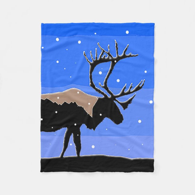 Couverture Polaire Caribou en hiver - Art original de la faune (Devant)