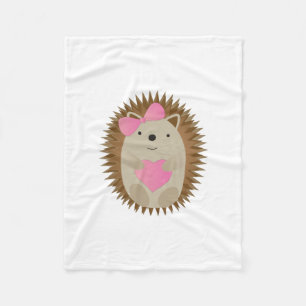 Couverture Polaire Caricature adorable pour fille Hérisson embrasser 
