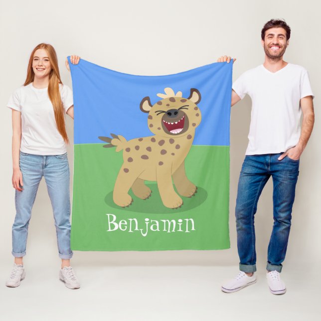 Couverture Polaire Caricature amusante hyena riant illustration (En situation)