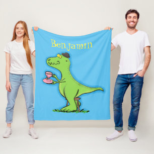 Couverture Polaire Caricature de dinosaure vert t rex