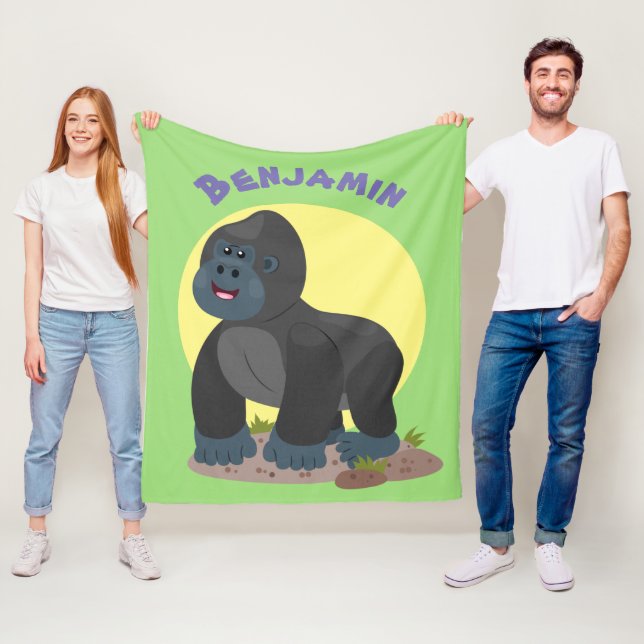 Couverture Polaire Caricature de gros gorilles joyeux (En situation)