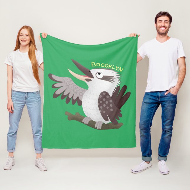 Couverture Polaire Caricature de kookaburra drôle et drôle (En situation)