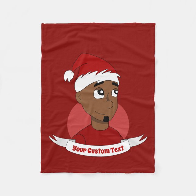 Couverture Polaire Caricature de Noël de l'homme souriant (Devant)