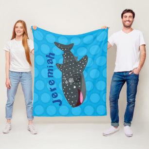 Couverture Polaire Caricature joli requin baleine joyeux