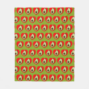 Couverture Polaire Caricature Vert De L'Avocado Dans Le Coeur Rouge