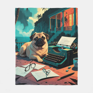 Couverture Polaire Carlin chien gentleman vintage