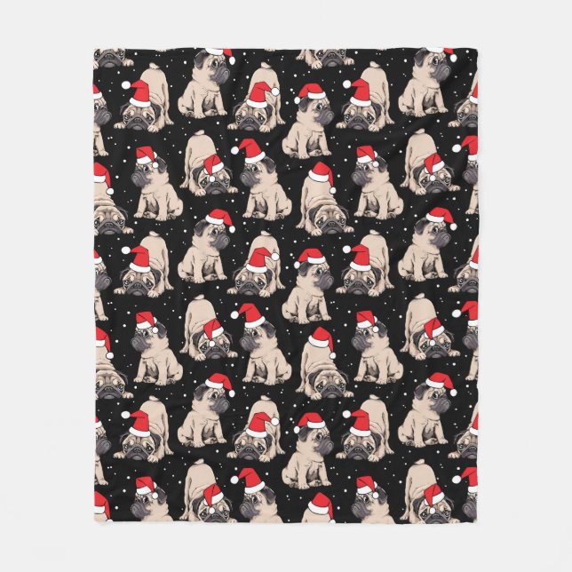 Couverture Polaire Carlins en Santa Hats Motif de Noël (Devant)